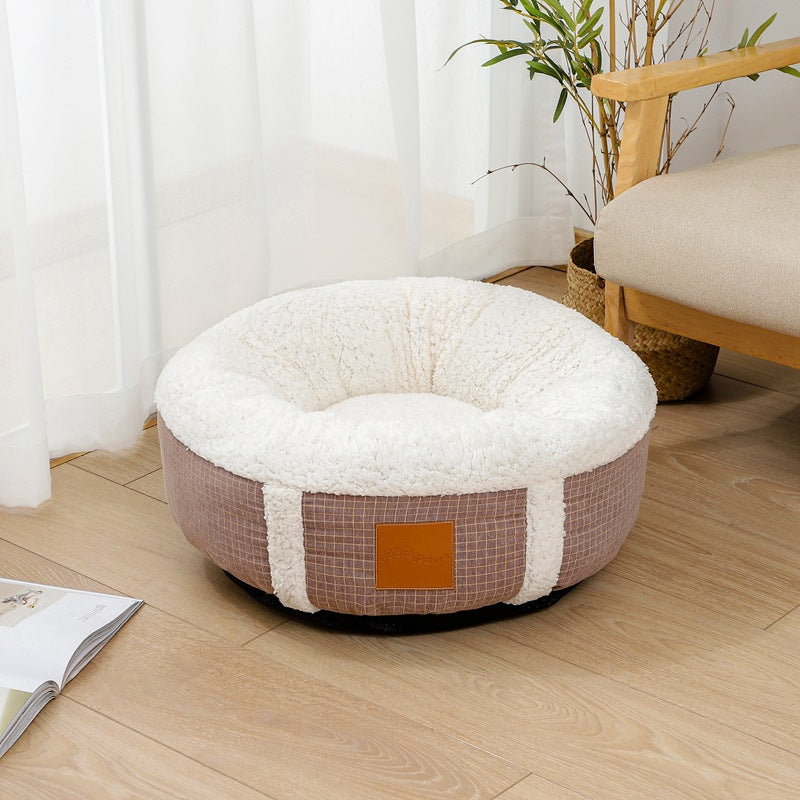 Winter Soft Warm Pet Bed Lamb Wool Kennel